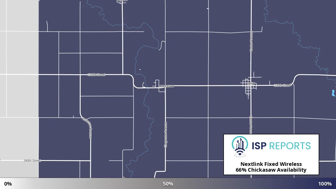 Chickasaw, IA map of internet availability