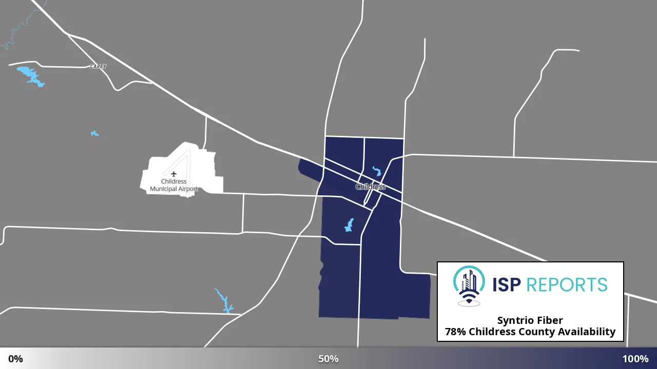 Childress County, TX map of internet availability