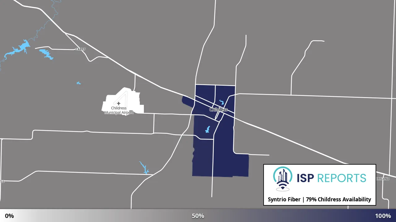 Childress, TX map of internet availability
