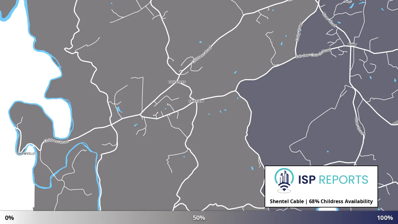 Childress, VA map of internet availability