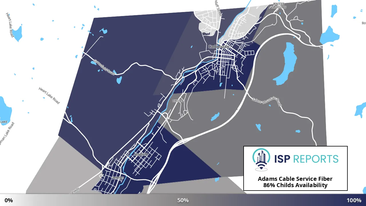 Childs, PA map of internet availability