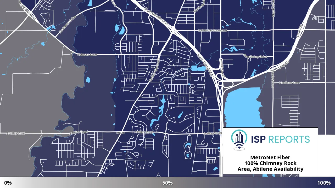Chimney Rock Area, Abilene, TX map of internet availability