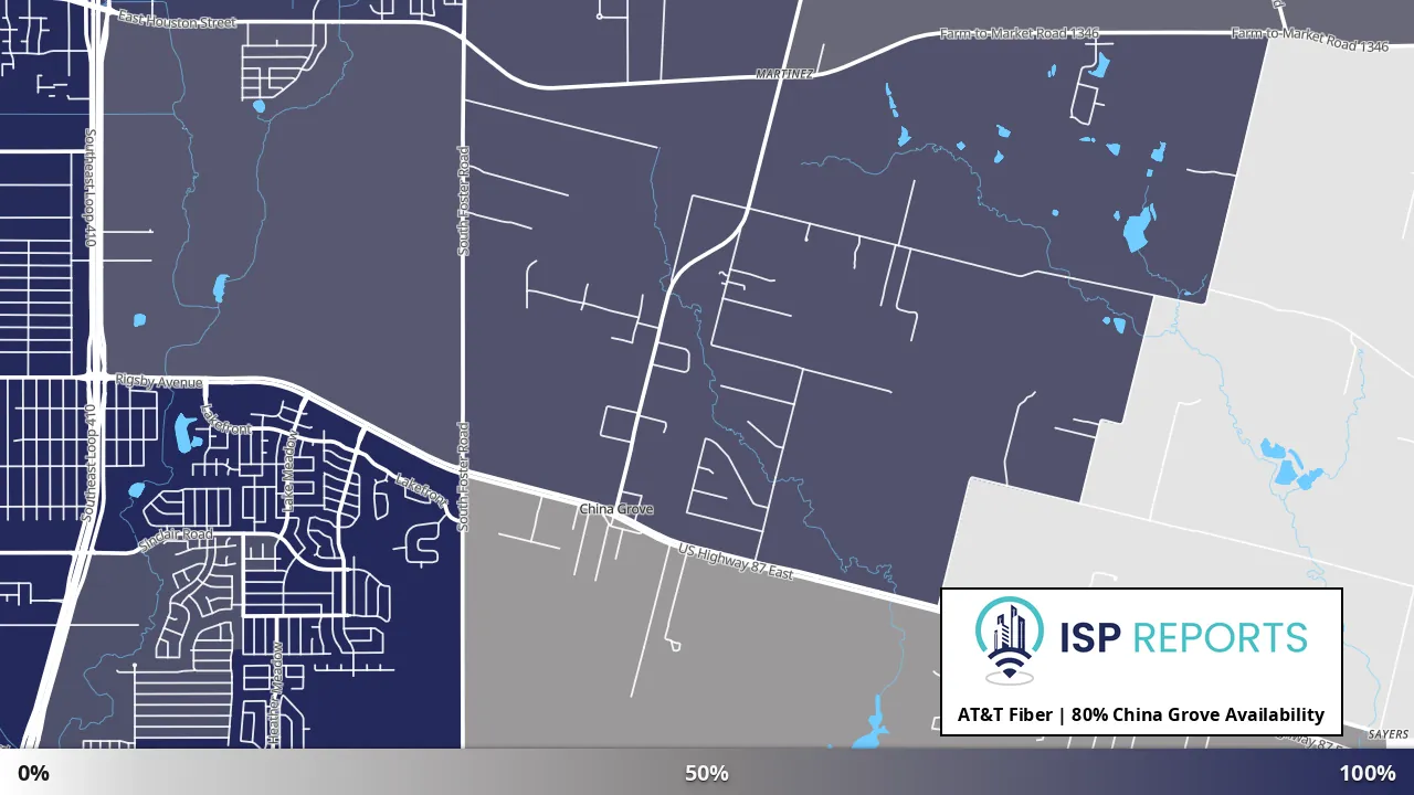China Grove, TX map of internet availability