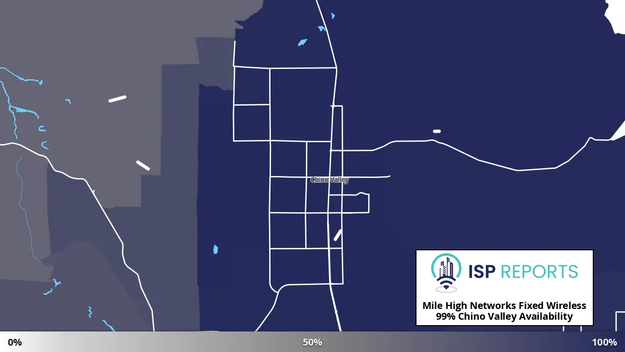 Chino Valley, AZ map of internet availability