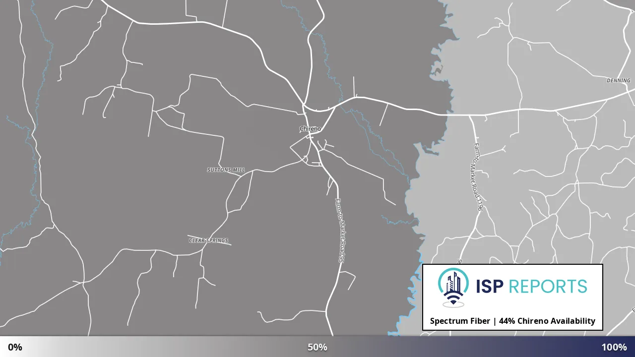 Chireno, TX map of internet availability