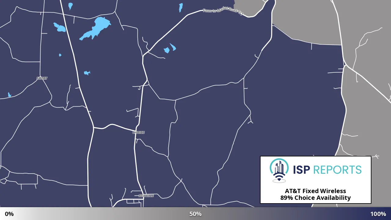 Choice, TX map of internet availability