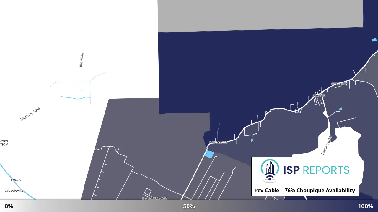 Choupique, LA map of internet availability