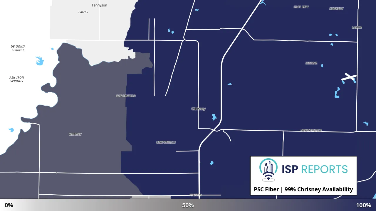 Chrisney, IN map of internet availability