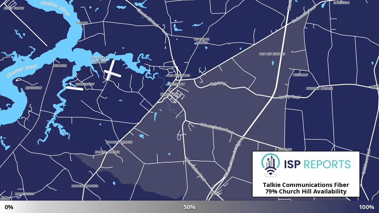 Church Hill, MD map of internet availability