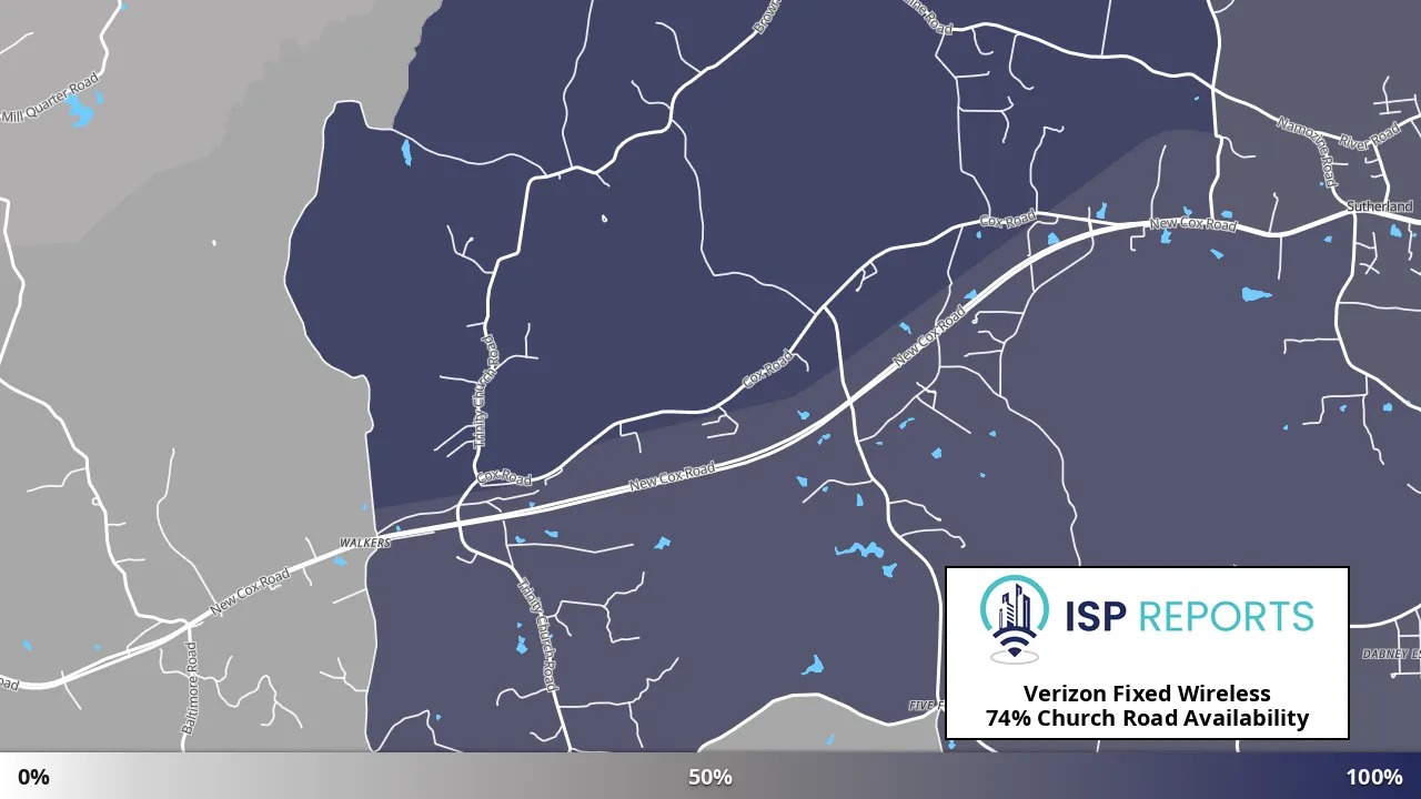 Church Road, VA map of internet availability