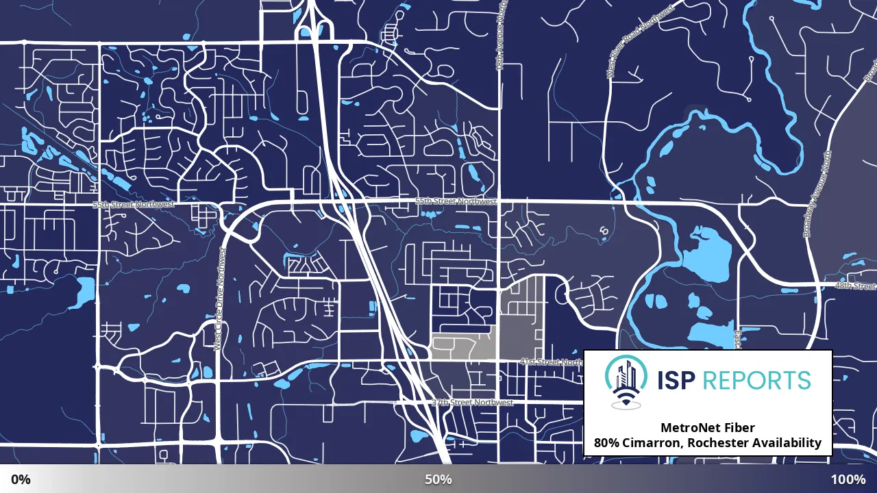 Cimarron, Rochester, MN map of internet availability
