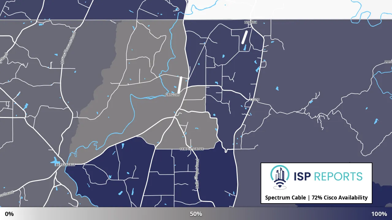 Cisco, GA map of internet availability