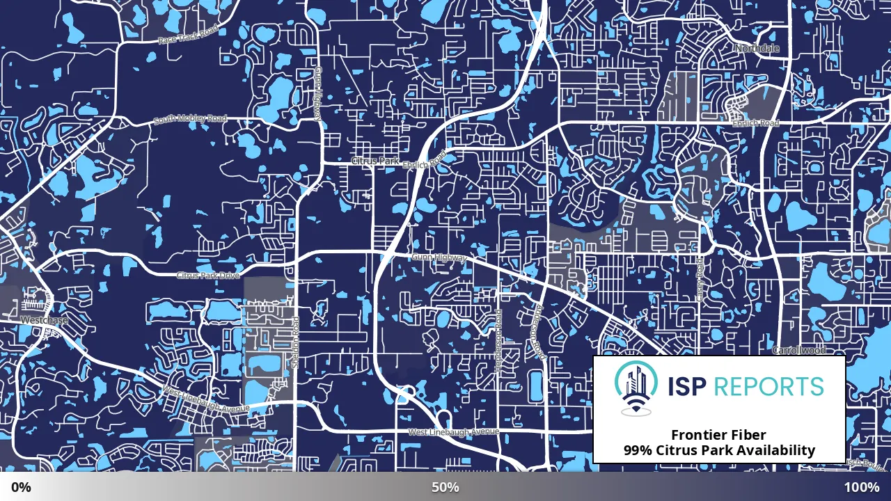 Citrus Park, FL map of internet availability