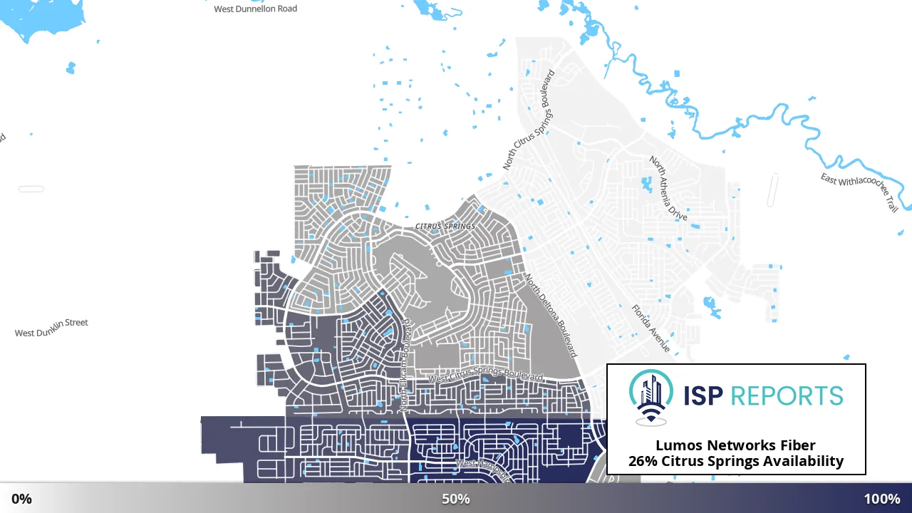 Citrus Springs, FL map of internet availability