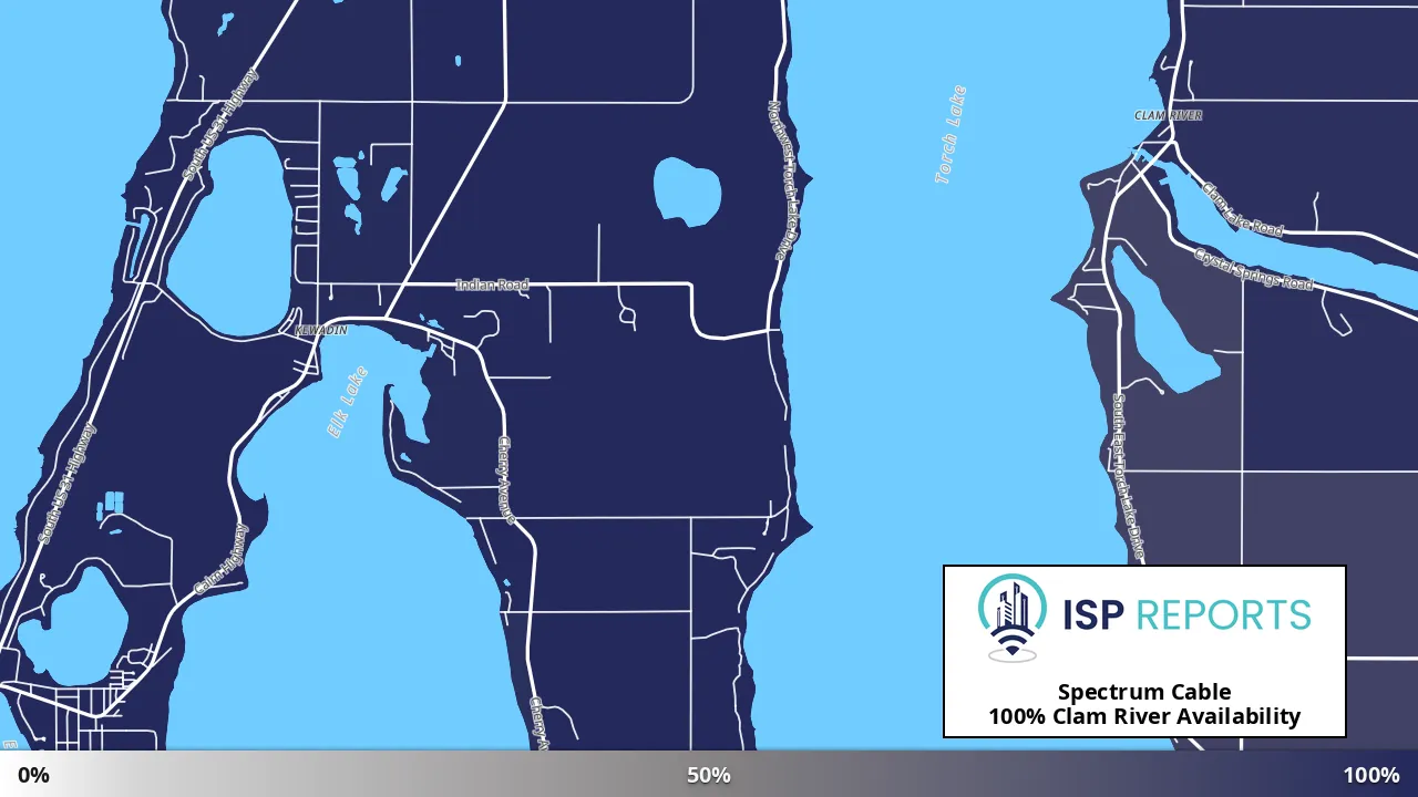 Clam River, MI map of internet availability