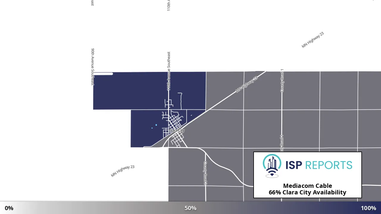 Clara City, MN map of internet availability