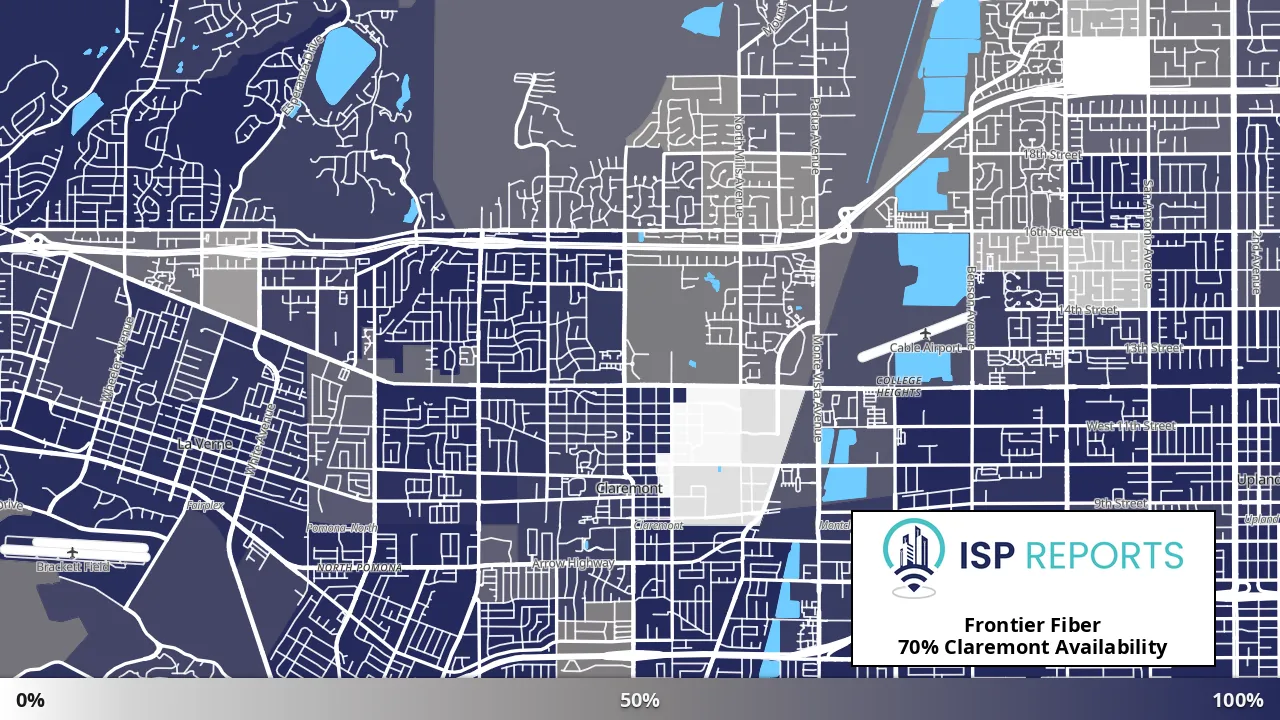 Claremont, CA map of internet availability
