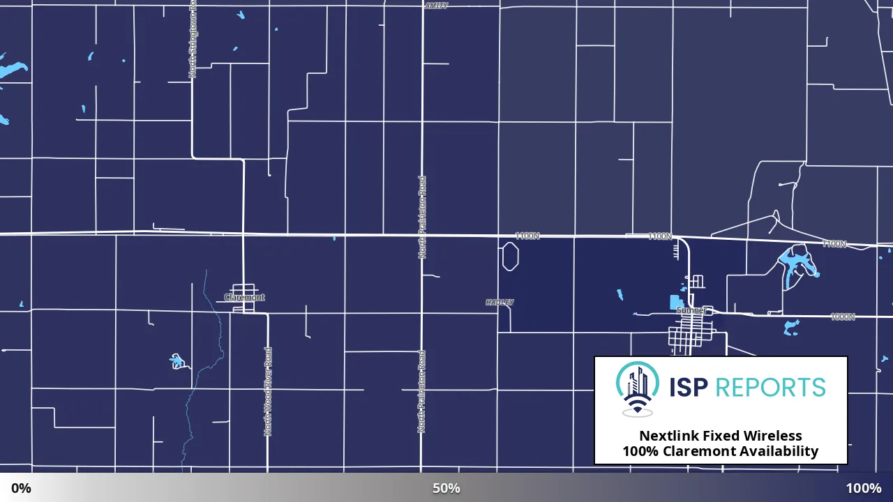 Claremont, IL map of internet availability
