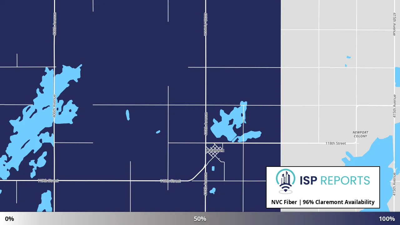Claremont, SD map of internet availability