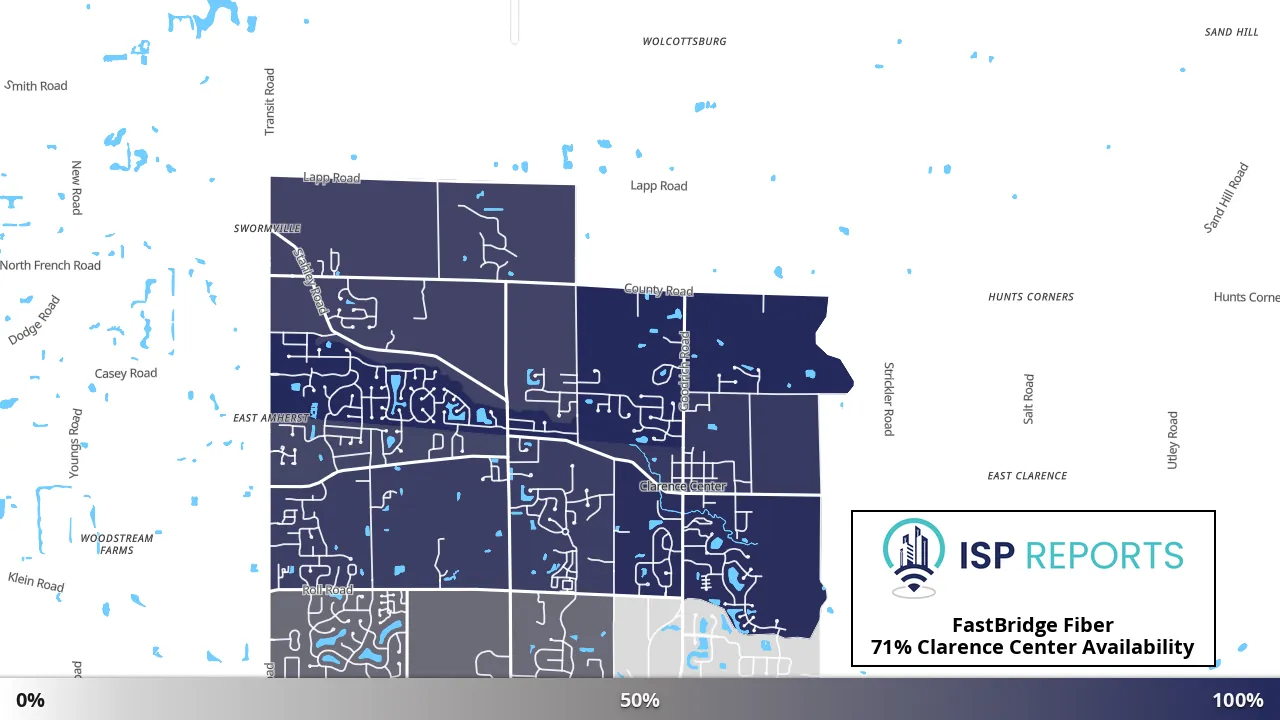 Clarence Center, NY map of internet availability