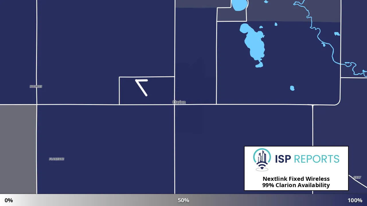 Clarion, IA map of internet availability