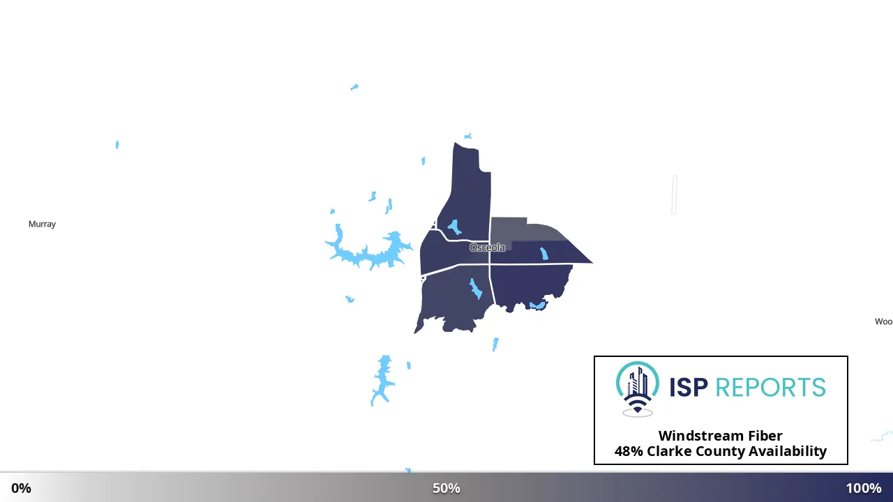 Clarke County, IA map of internet availability