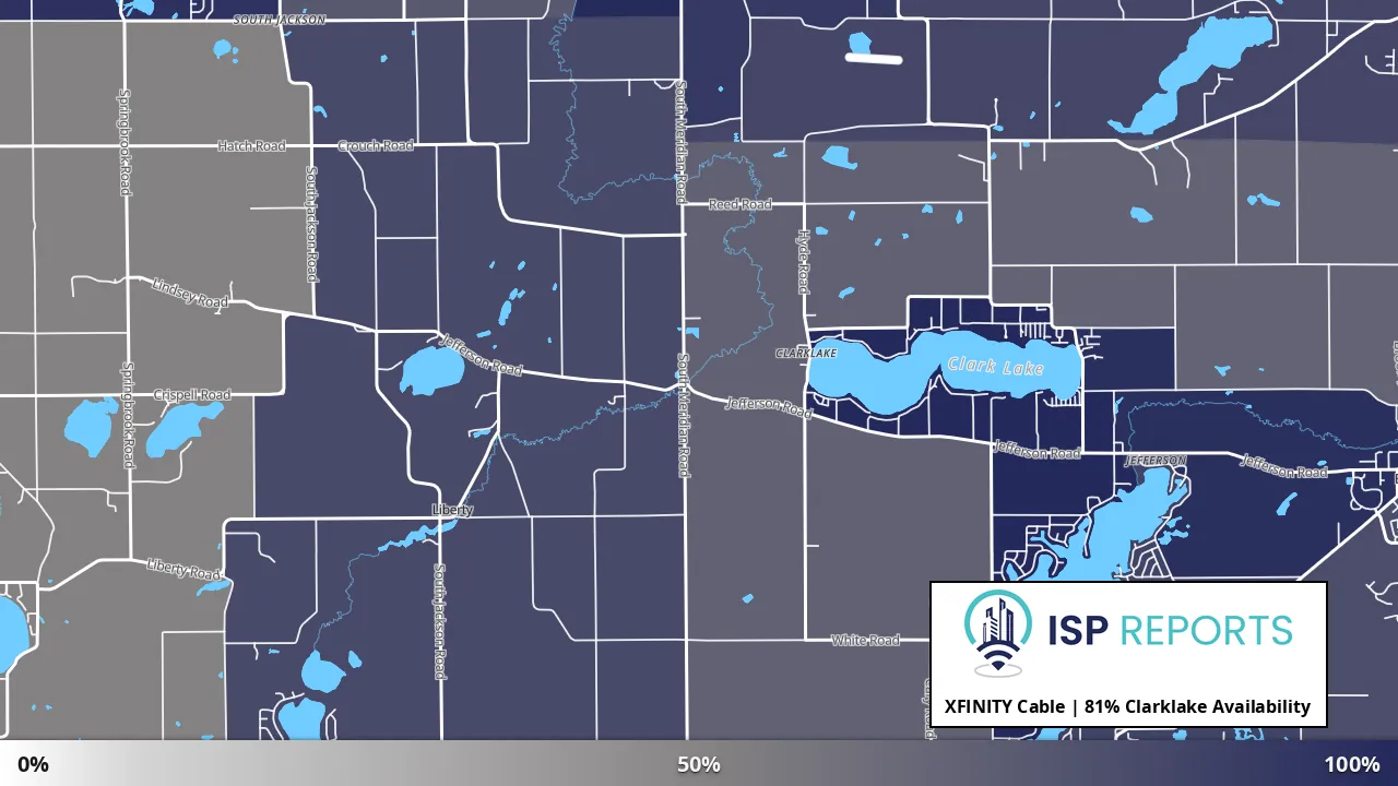 Clarklake, MI map of internet availability