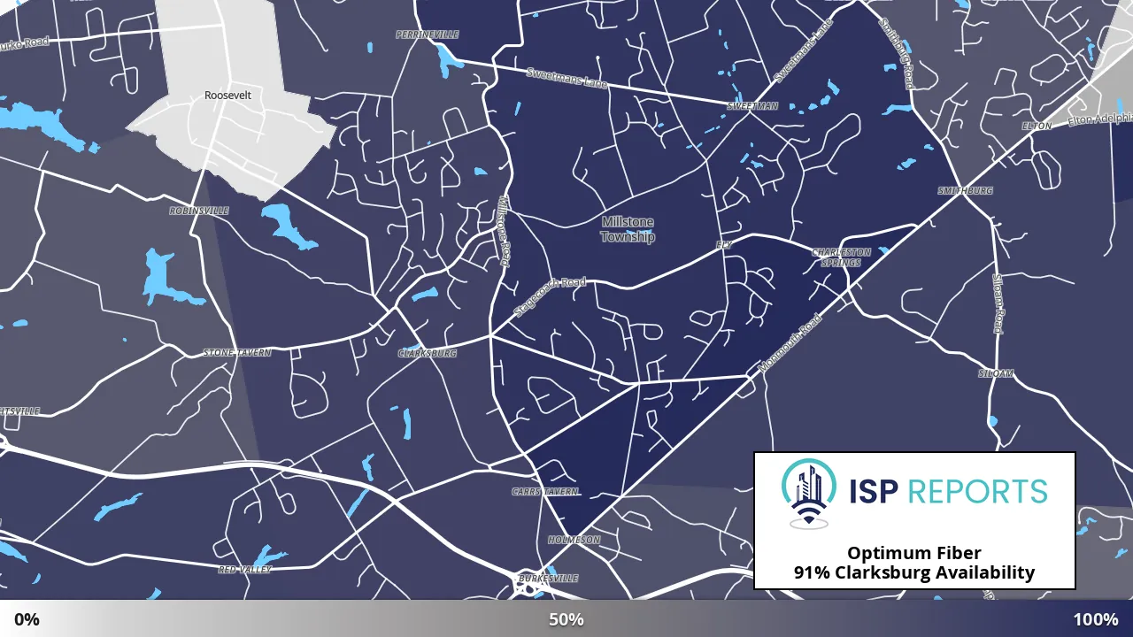 Clarksburg, NJ map of internet availability