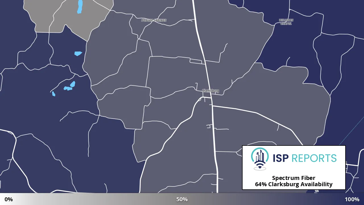 Clarksburg, TN map of internet availability
