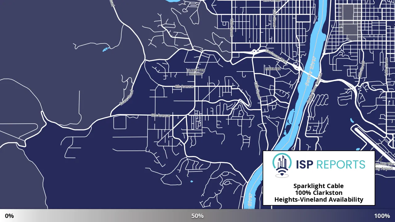 Clarkston Heights-Vineland, WA map of internet availability