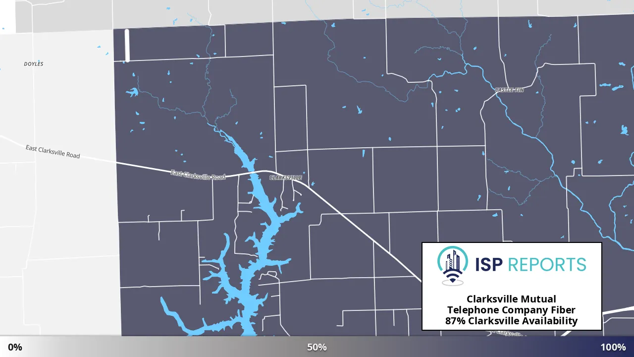 Clarksville, IL map of internet availability