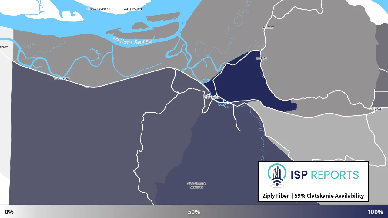 Clatskanie, OR map of internet availability
