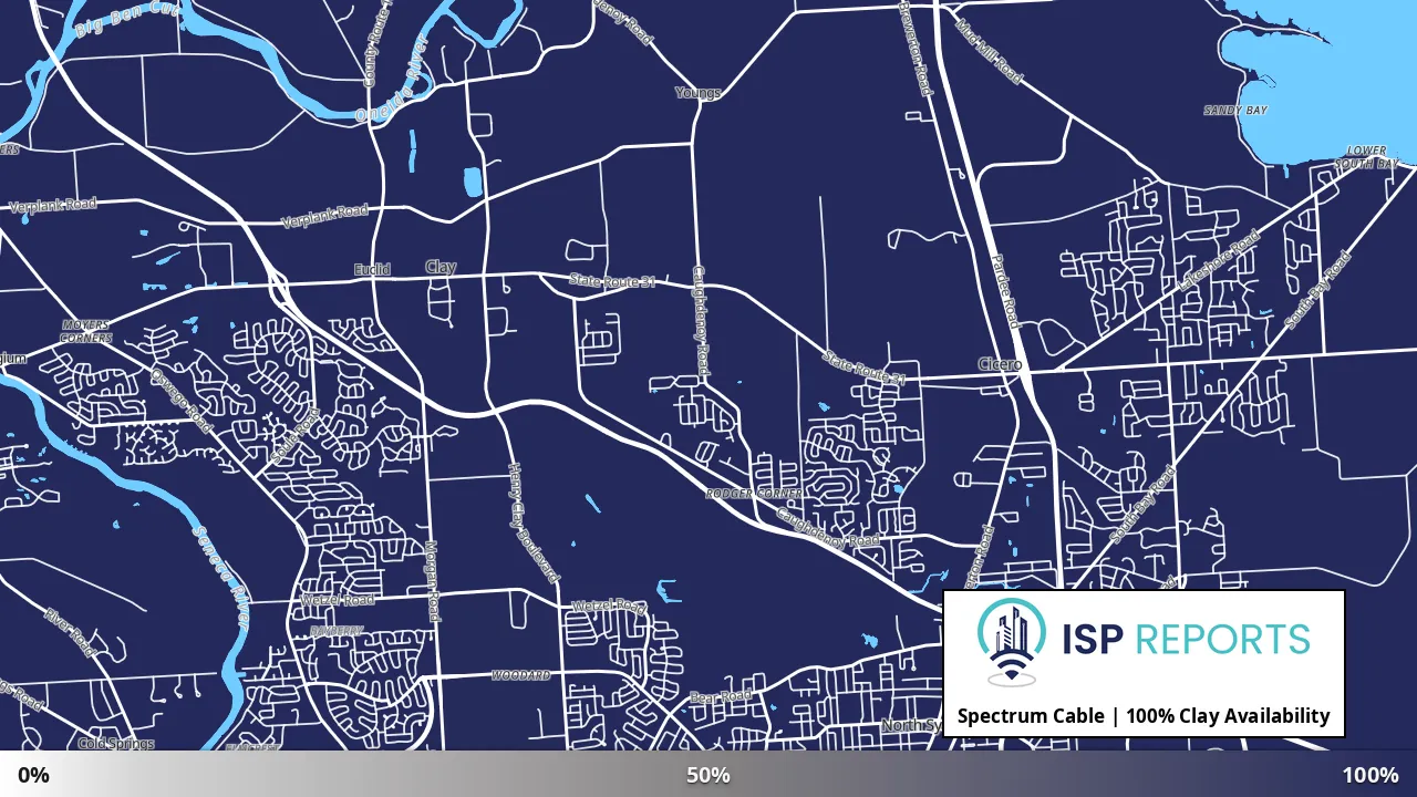 Clay, NY map of internet availability
