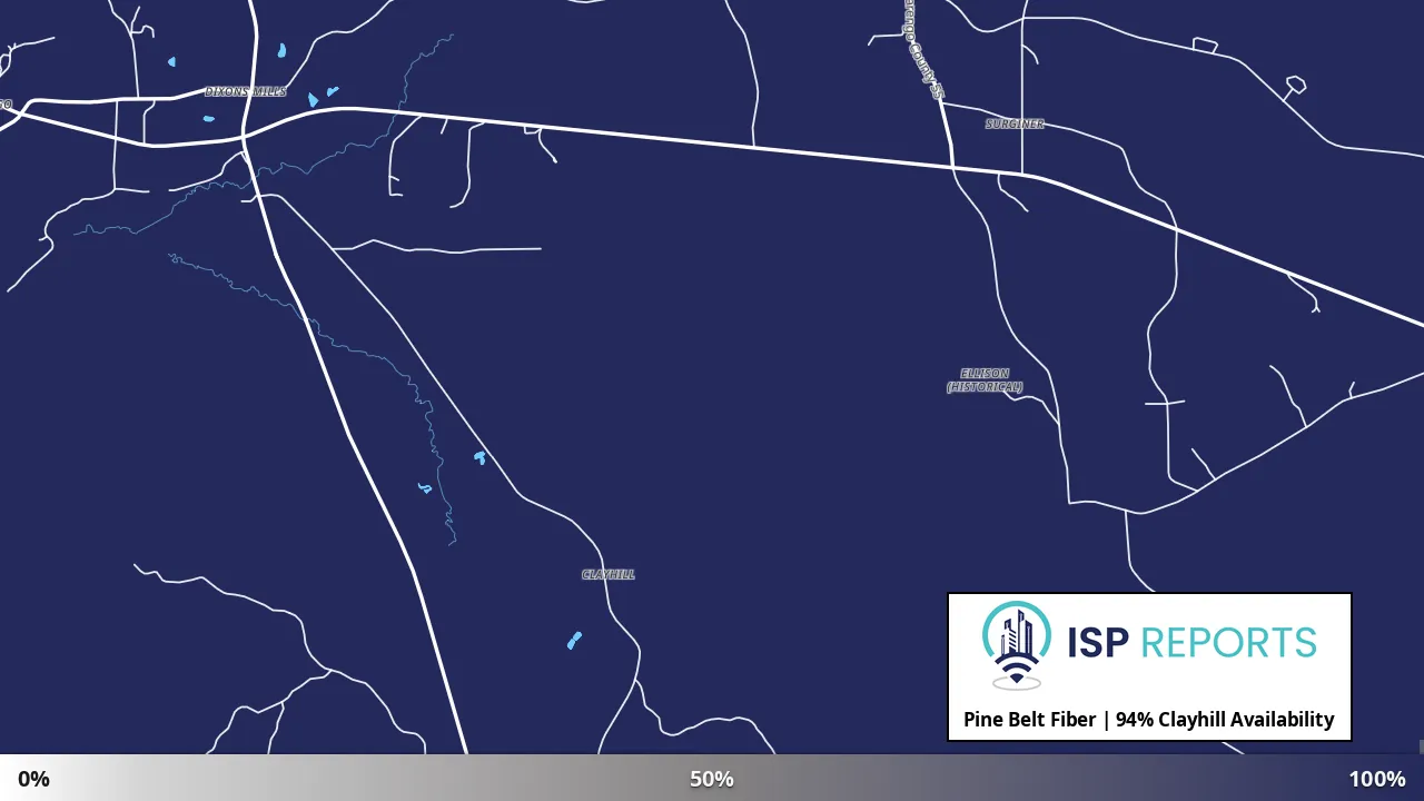 Clayhill, AL map of internet availability