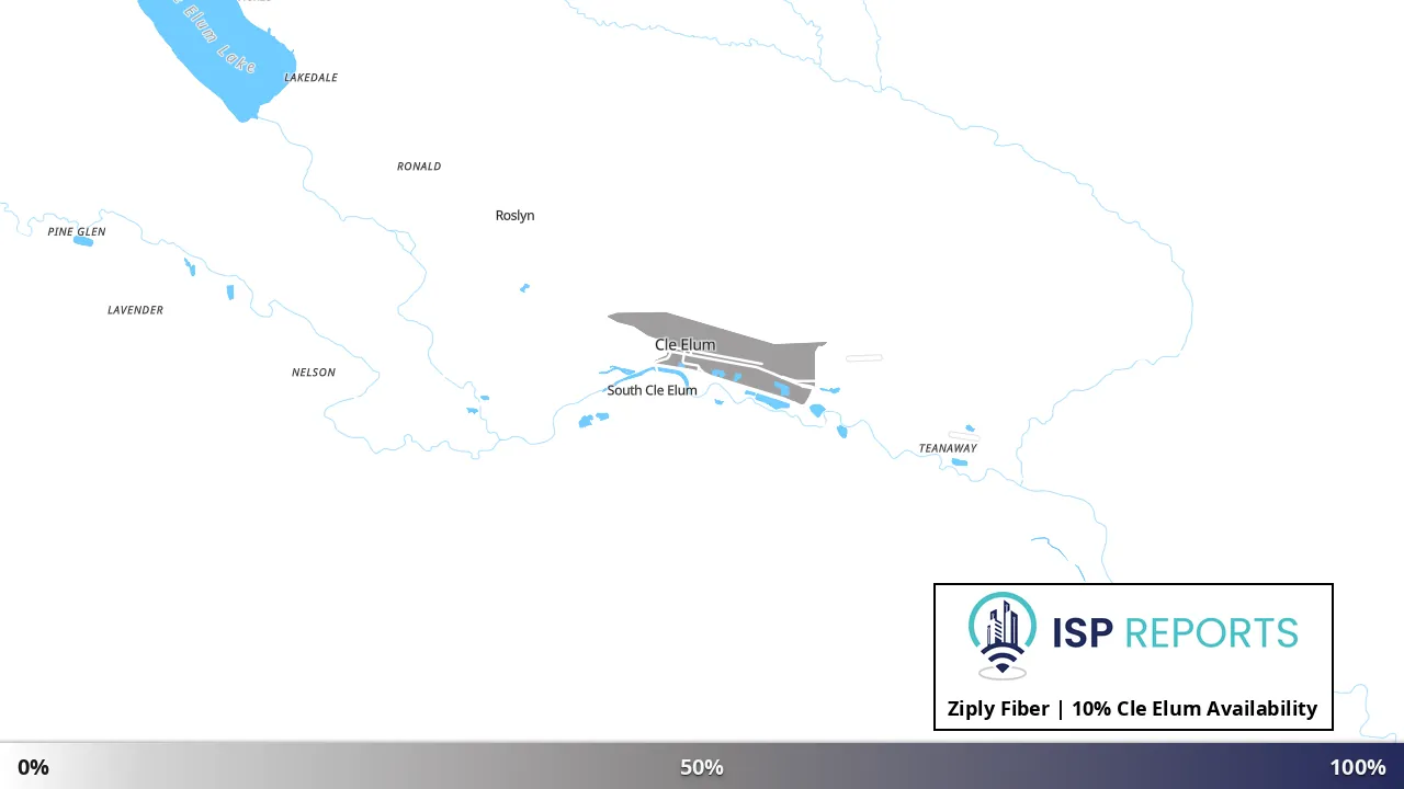 Cle Elum, WA map of internet availability