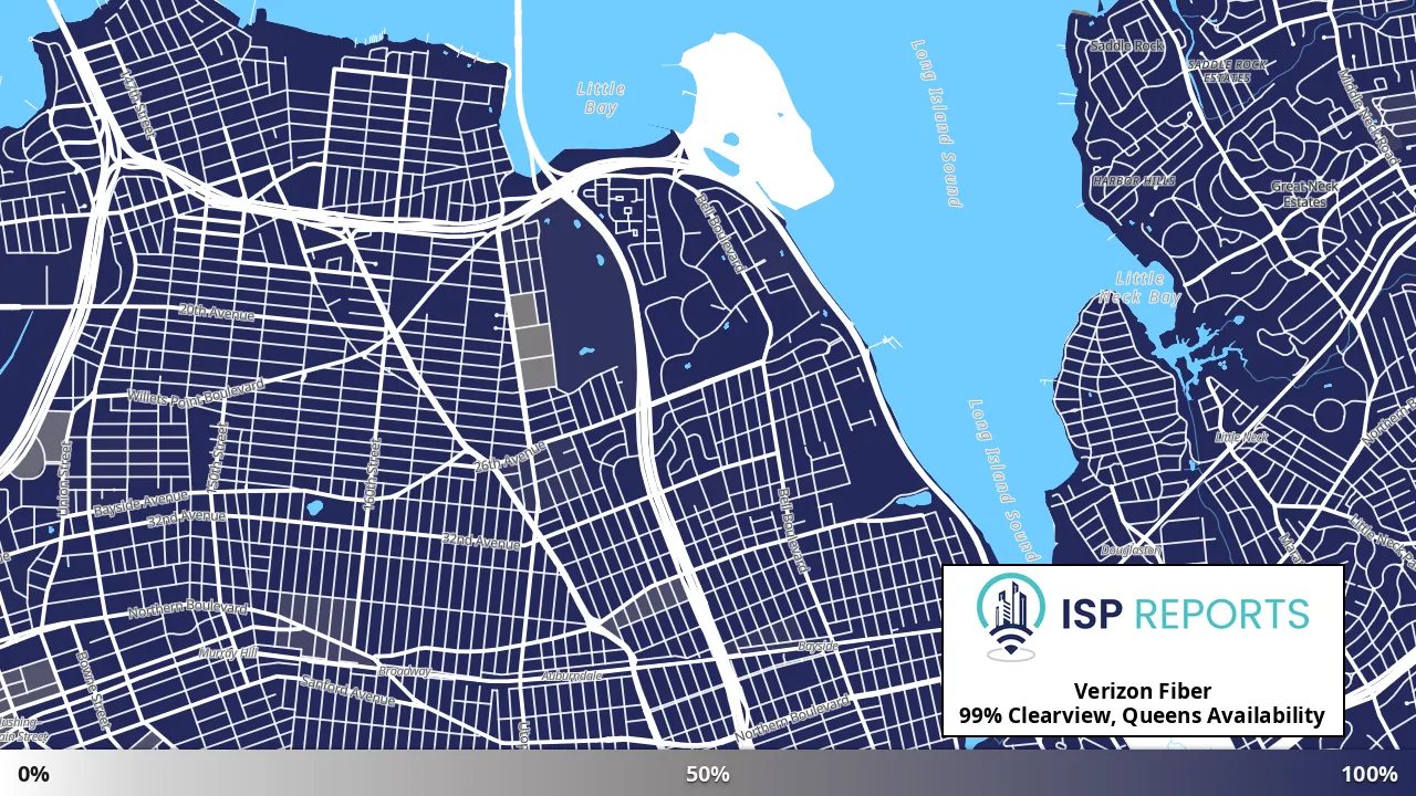 Clearview, Queens, NY map of internet availability