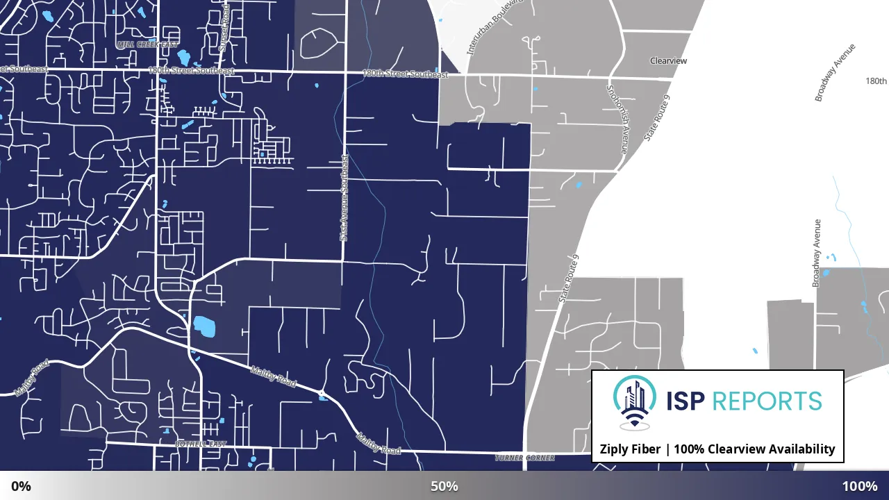 Clearview, WA map of internet availability