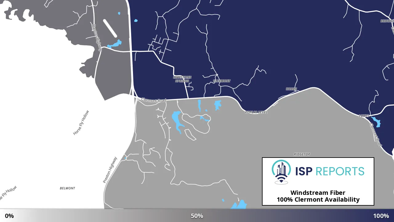 Clermont, KY map of internet availability