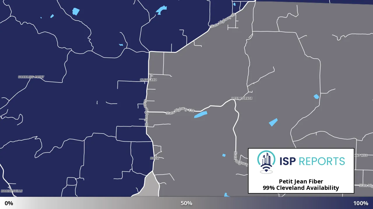 Cleveland, AR map of internet availability