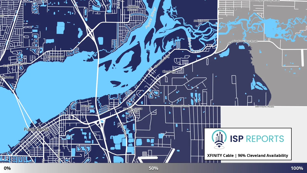 Cleveland, FL map of internet availability
