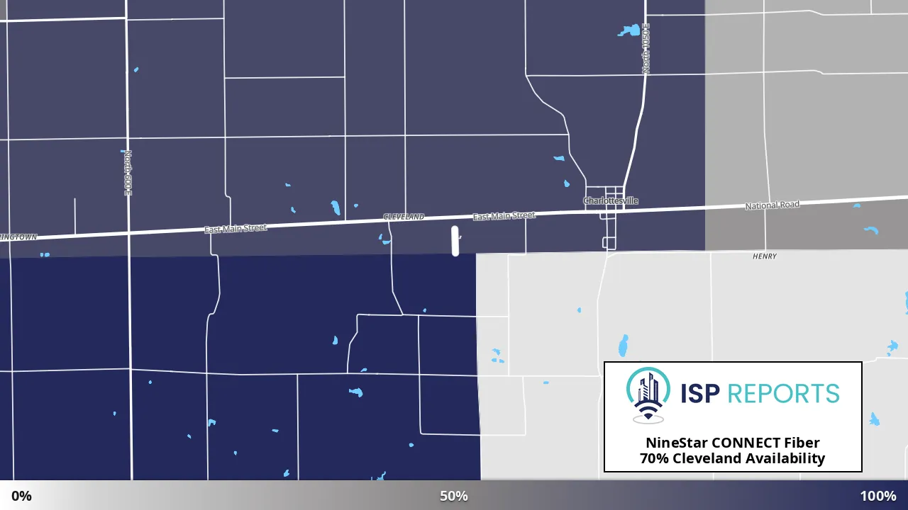 Cleveland, IN map of internet availability