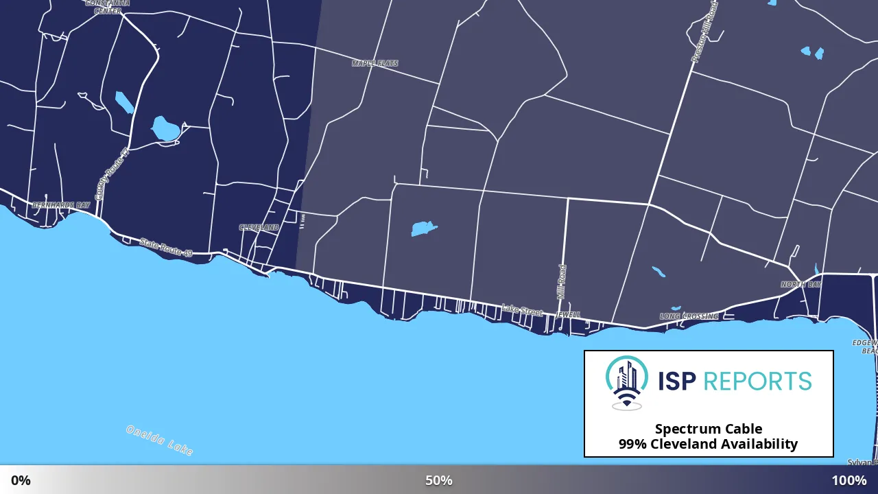 Cleveland, NY map of internet availability