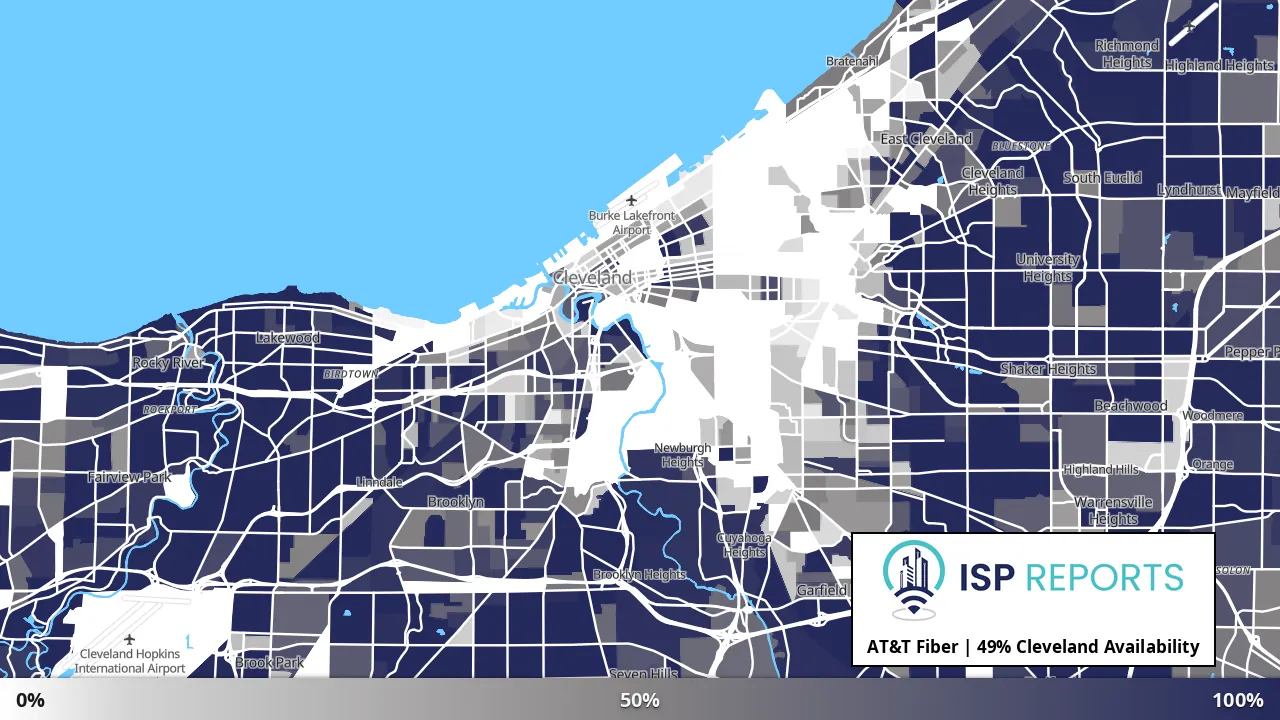 Cleveland, OH map of internet availability