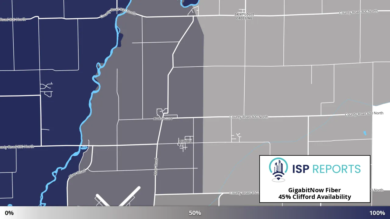 Clifford, IN map of internet availability