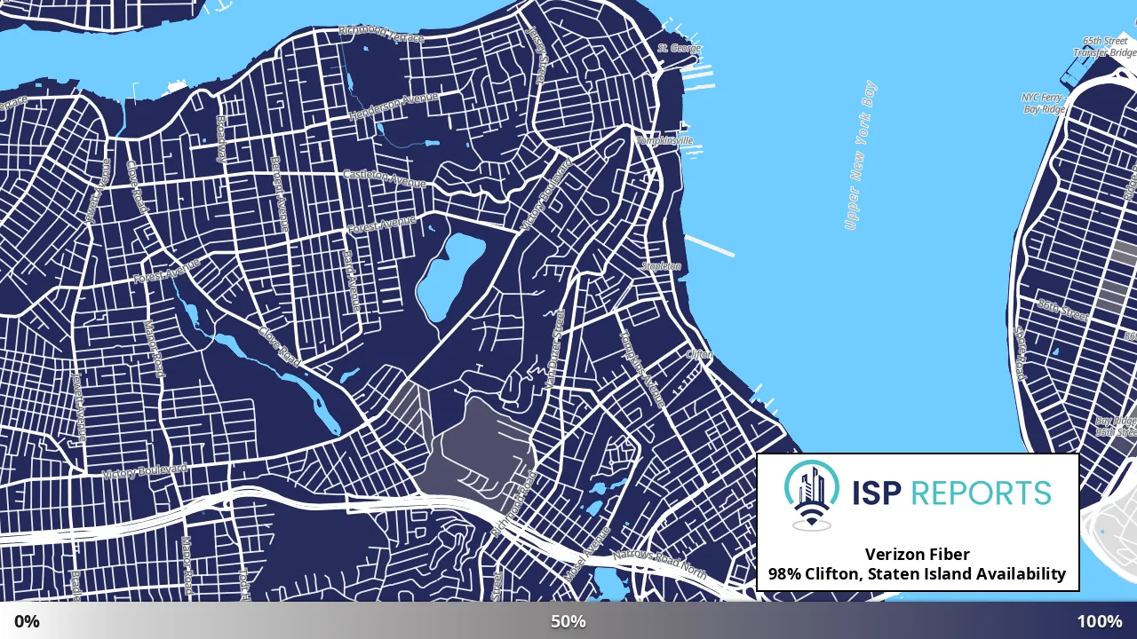 Clifton, Staten Island, NY map of internet availability