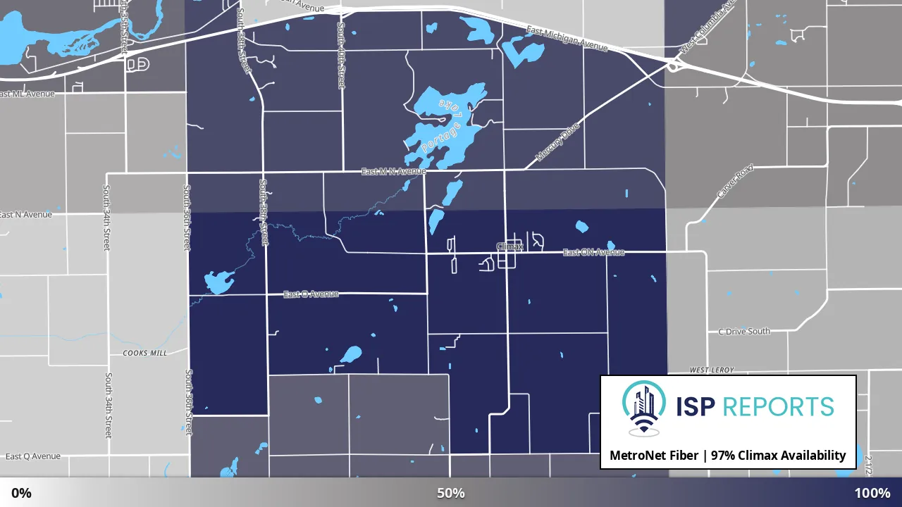 Climax, MI map of internet availability