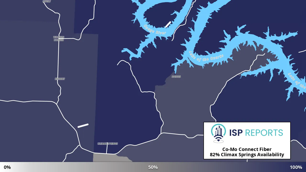 Climax Springs, MO map of internet availability