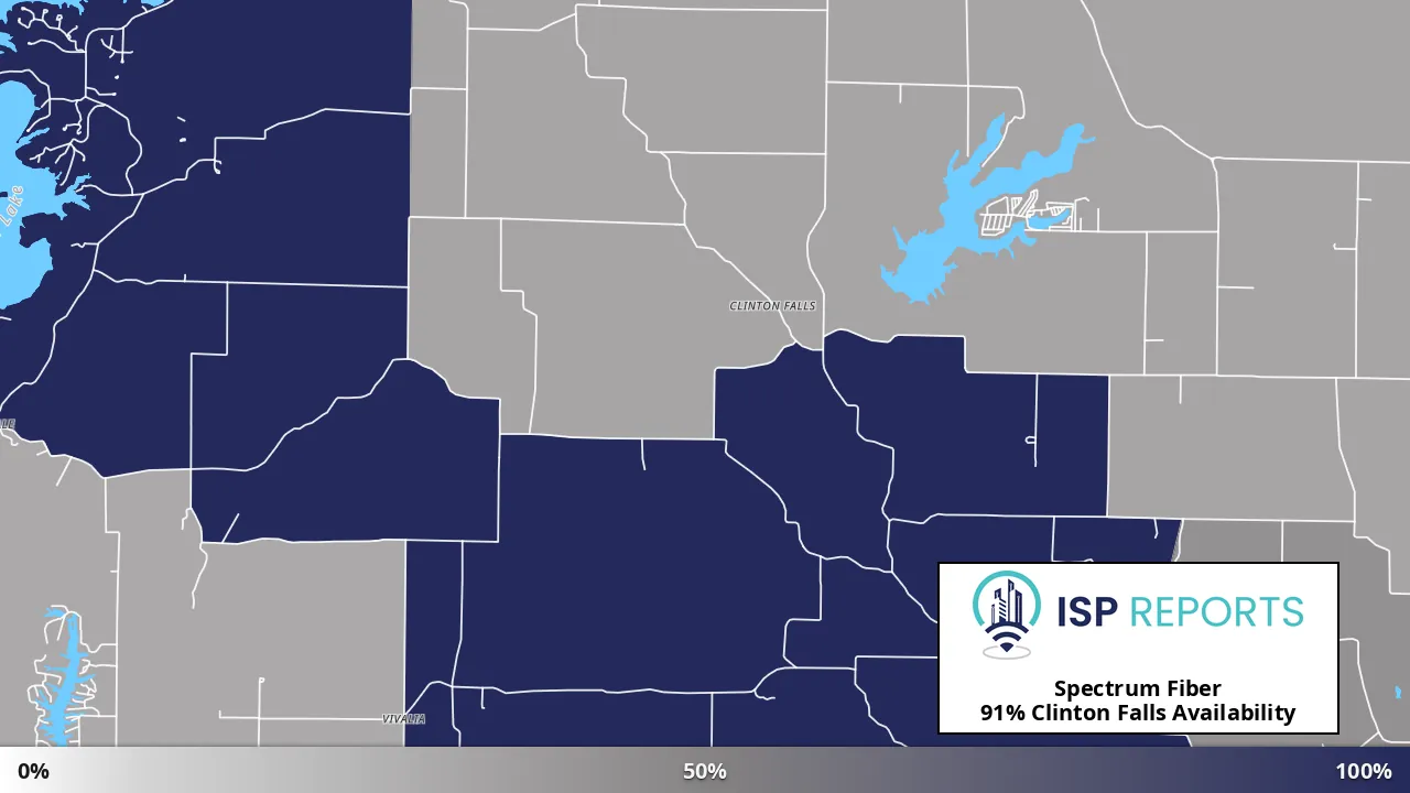 Clinton Falls, IN map of internet availability