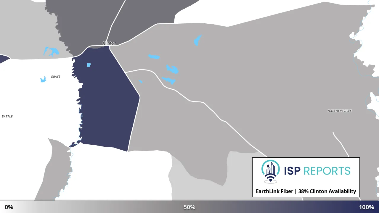 Clinton, LA map of internet availability