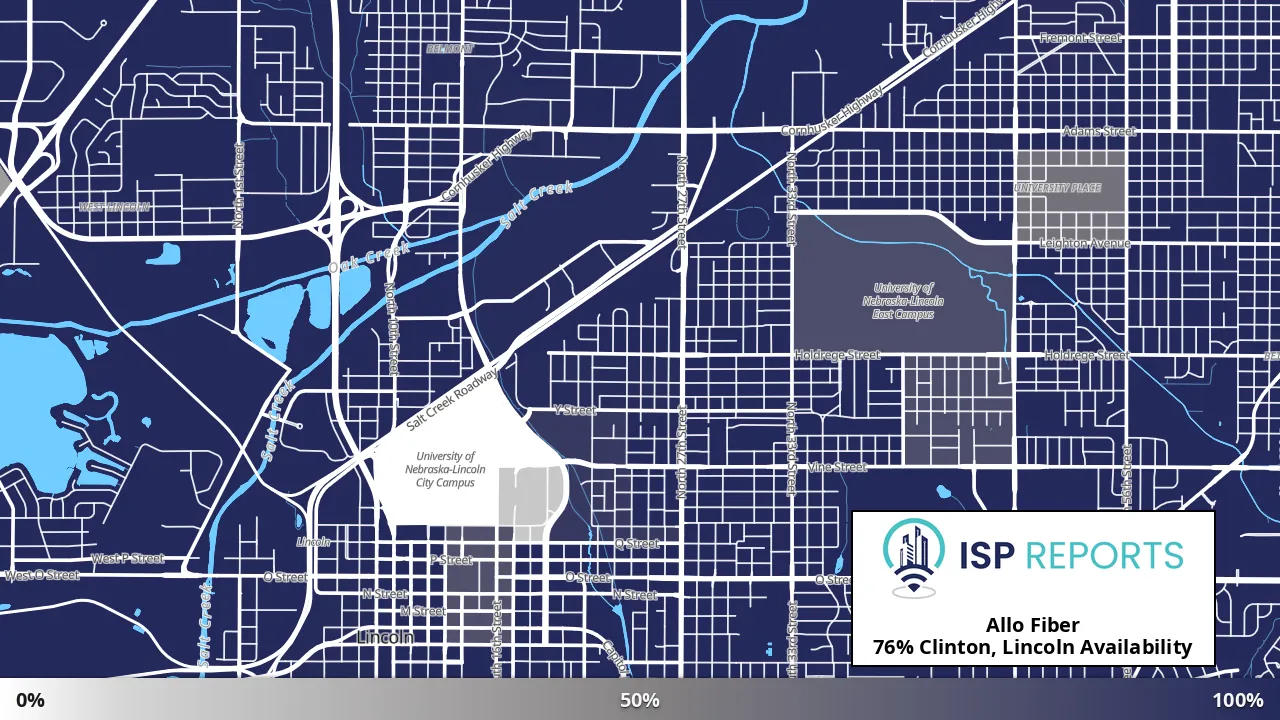 Clinton, Lincoln, NE map of internet availability